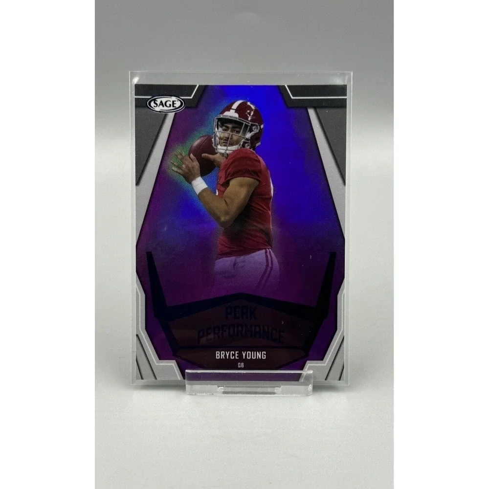 Bryce Young 2023 Sage Peak Performance‎ Insert Purple Foil Panthers Alabama